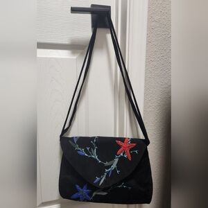 Streve Canada Black Embroidered Shoulder Bag Purse
